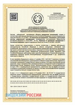 Приложение к сертификату для ИП Тулун Сертификат СТО 03.080.02033720.1-2020
